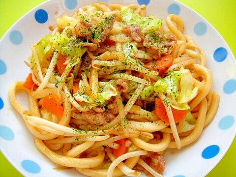 焼肉のたれと麺つゆで☆野菜焼きうどん